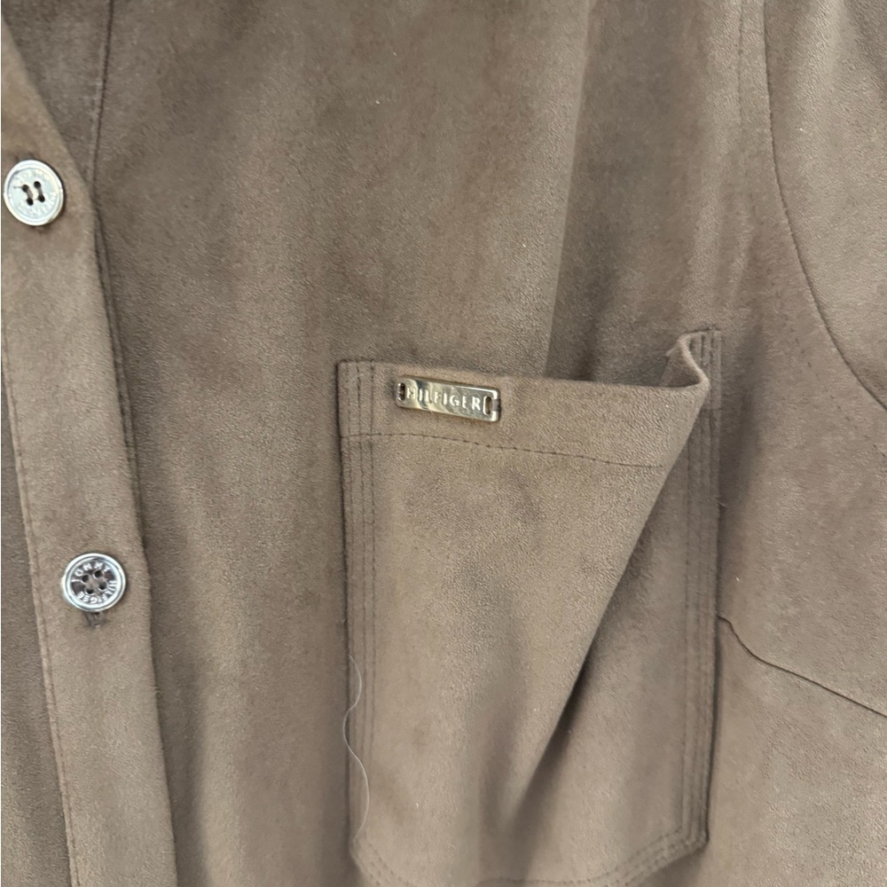 Tommy Hilfiger Tan faux Suede Shirtdress - Picture 4 of 10
